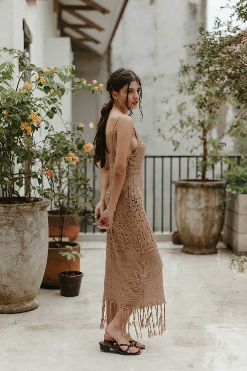 Isabella Dress in Light Brown