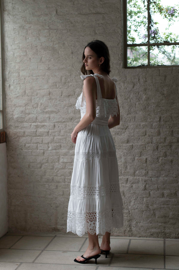 Della Dress in White