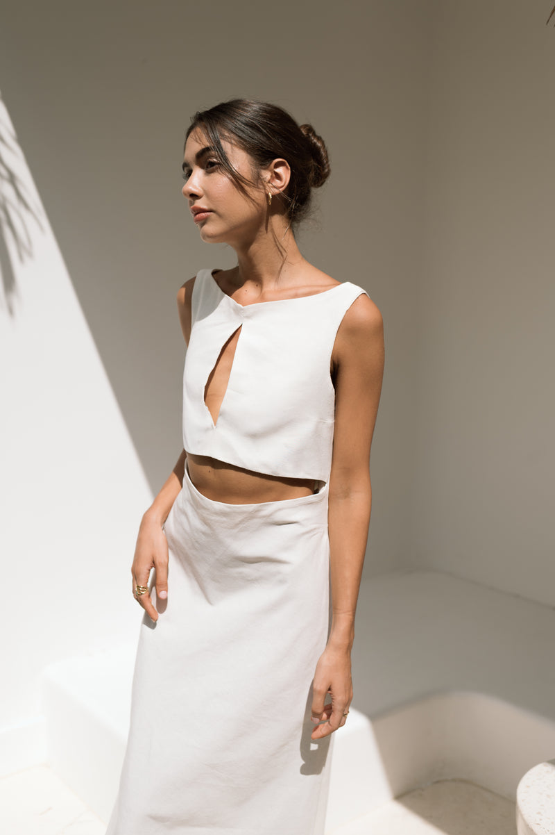 Jade Dress in Off White